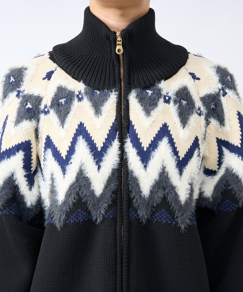 RIVE DROITE（リヴドロワ）の「【モダンな印象】ノルディックニットブルゾン（カーディガン/ボレロ・レディース・ブラック/カーキ・FREE）」の21枚目の写真