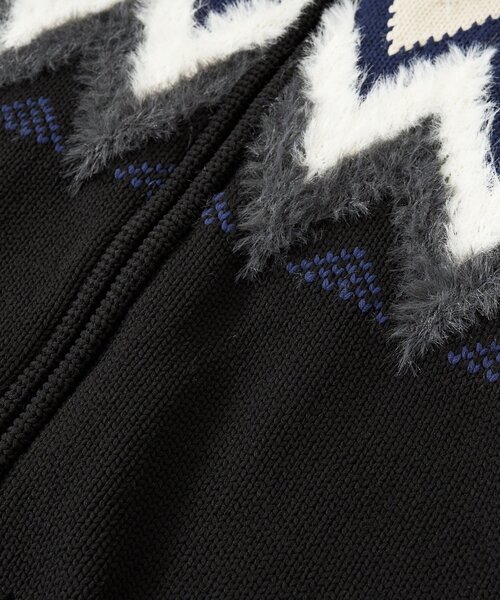 RIVE DROITE（リヴドロワ）の「【モダンな印象】ノルディックニットブルゾン（カーディガン/ボレロ・レディース・ブラック/カーキ・FREE）」の11枚目の写真