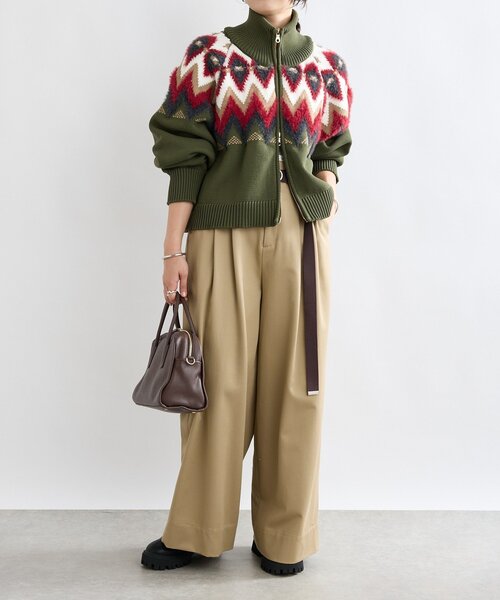 RIVE DROITE（リヴドロワ）の「【モダンな印象】ノルディックニットブルゾン（カーディガン/ボレロ・レディース・ブラック/カーキ・FREE）」の15枚目の写真