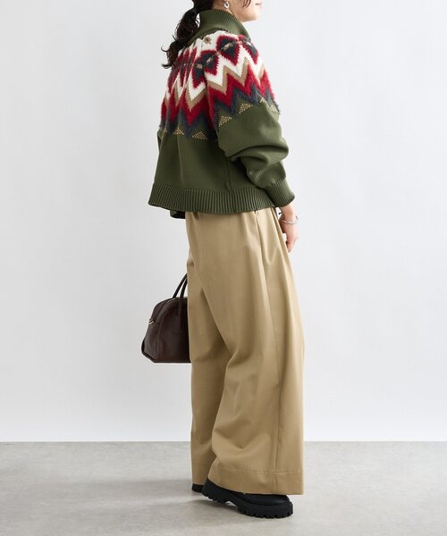 RIVE DROITE（リヴドロワ）の「【モダンな印象】ノルディックニットブルゾン（カーディガン/ボレロ・レディース・ブラック/カーキ・FREE）」の14枚目の写真