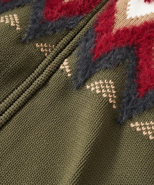 RIVE DROITE（リヴドロワ）の「【モダンな印象】ノルディックニットブルゾン（カーディガン/ボレロ・レディース・ブラック/カーキ・FREE）」の18枚目の写真