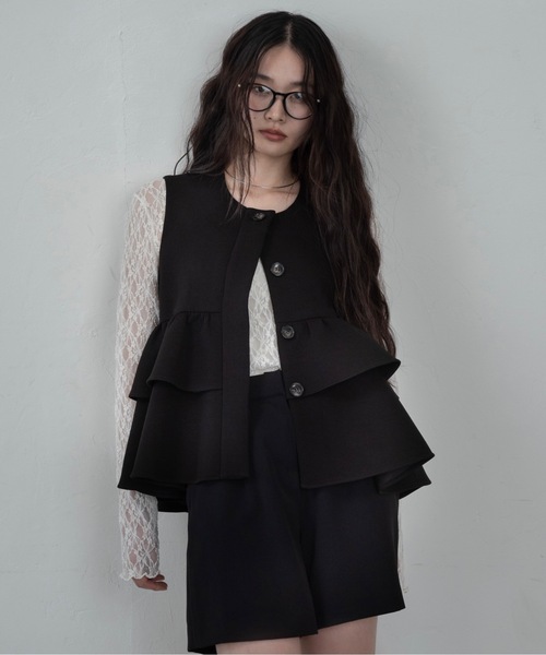 I_am（アイアム）の「u neck sheer lace mellow tops / ユーネックシアーレースメロートップス（Tシャツ/カットソー・レディース・ホワイト/ブラウン/ブラック・FREE）」の11枚目の写真