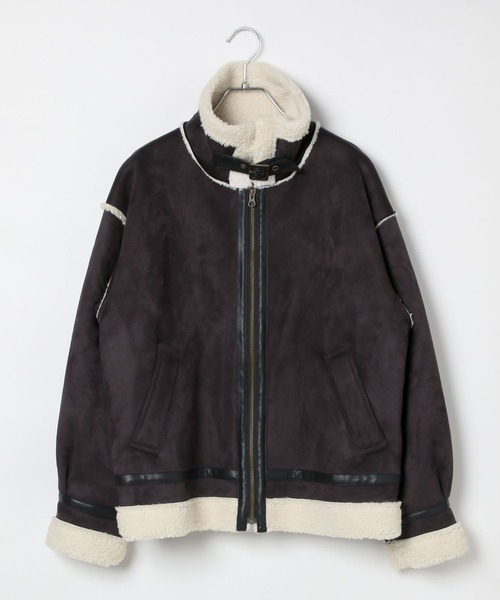 GLOBAL WORK（グローバルワーク）の「フェイクムートンジップジャケット/AND YUA ANY/577826（ムートンコート・キッズ・ブラック/ベージュ・FREE）」の3枚目の写真
