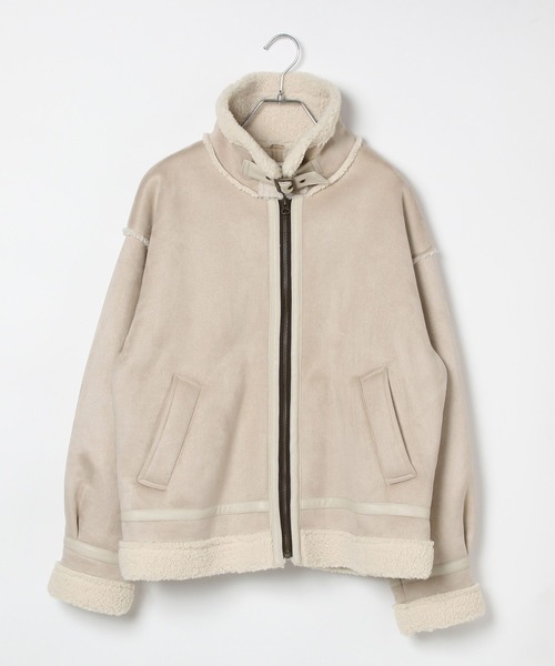 GLOBAL WORK（グローバルワーク）の「フェイクムートンジップジャケット/AND YUA ANY/577826（ムートンコート・キッズ・ブラック/ベージュ・FREE）」の5枚目の写真