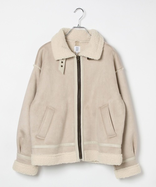 GLOBAL WORK（グローバルワーク）の「フェイクムートンジップジャケット/AND YUA ANY/577826（ムートンコート・キッズ・ブラック/ベージュ・FREE）」の12枚目の写真