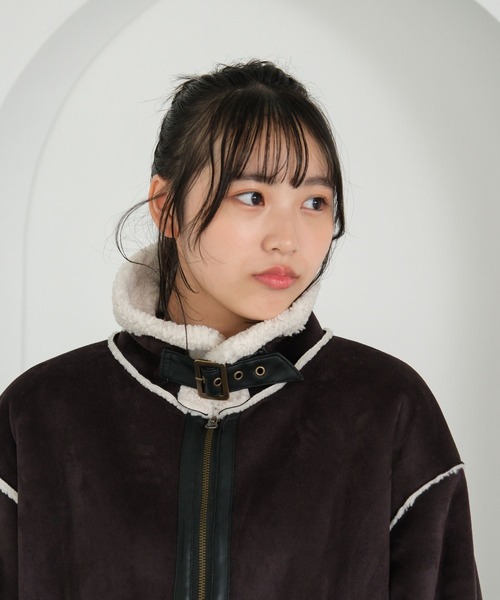 セール】フェイクムートンジップジャケット/AND YUA ANY/577826