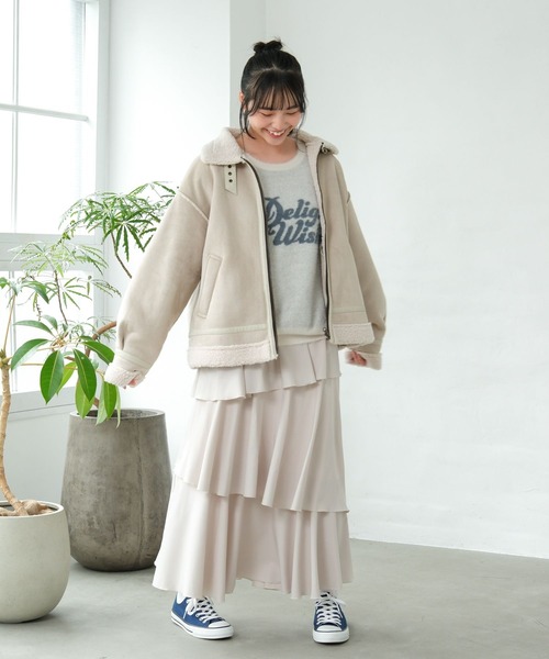 GLOBAL WORK（グローバルワーク）の「フェイクムートンジップジャケット/AND YUA ANY/577826（ムートンコート・キッズ・ブラック/ベージュ・FREE）」の16枚目の写真