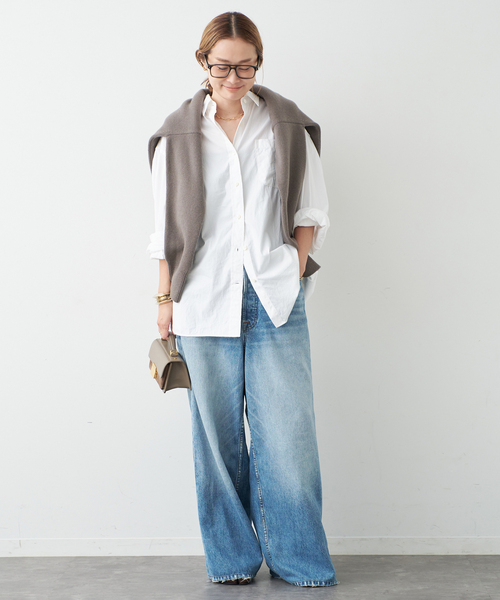 Deuxieme Classe(ドゥーズィエムクラス)の「Filroi Over シャツ(シャツ/ブラウス・レディース・ホワイト/ブラウン・FREE)」の9枚目の写真