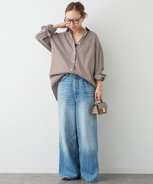 Deuxieme Classe(ドゥーズィエムクラス)の「Filroi Over シャツ(シャツ/ブラウス・レディース・ホワイト/ブラウン・FREE)」の3枚目の写真