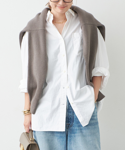 Deuxieme Classe(ドゥーズィエムクラス)の「Filroi Over シャツ(シャツ/ブラウス・レディース・ホワイト/ブラウン・FREE)」の6枚目の写真