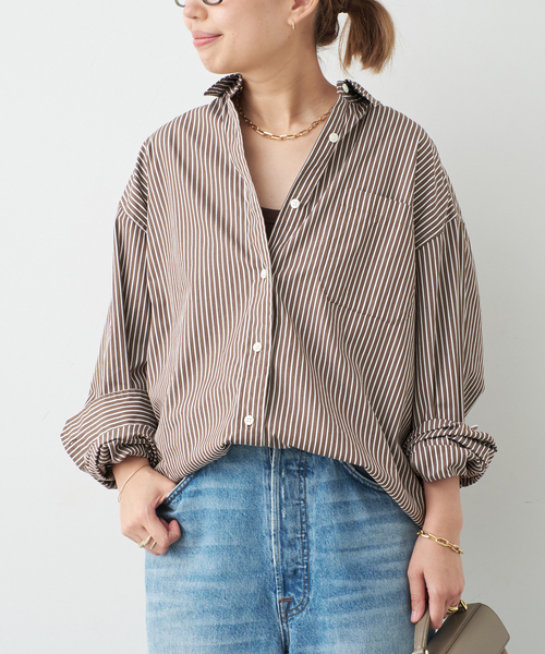 Deuxieme Classe(ドゥーズィエムクラス)の「Filroi Over シャツ(シャツ/ブラウス・レディース・ホワイト/ブラウン・FREE)」の15枚目の写真