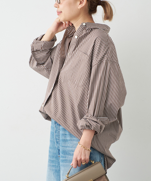 Deuxieme Classe(ドゥーズィエムクラス)の「Filroi Over シャツ(シャツ/ブラウス・レディース・ホワイト/ブラウン・FREE)」の14枚目の写真