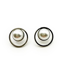 KISHOKACHI 希少価値 リングアンドパールデザインキャッチステンレスピアス