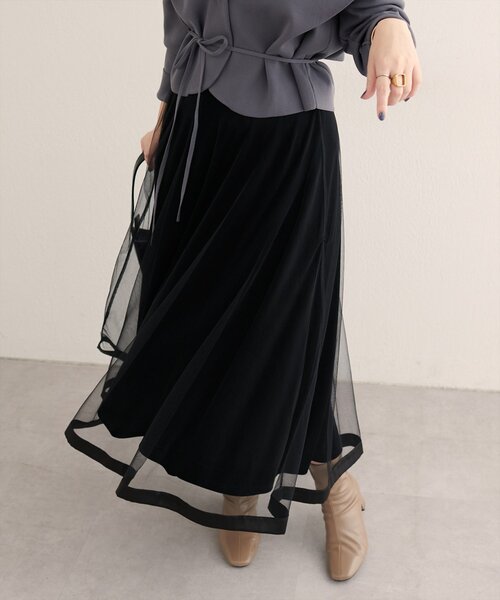 a n a n a ブラック　チュールスカート　未使用 a n a n a ブラック チュールスカート 未使用