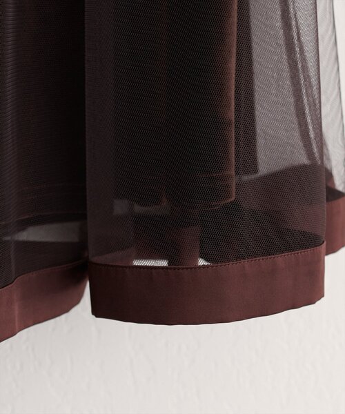 natural couture（ナチュラルクチュール）の「【WEB限定】サテンパイピングチュールスカート（スカート・レディース・ブラック/サックスブルー/オフホワイト/ブラウン・FREE）」の5枚目の写真