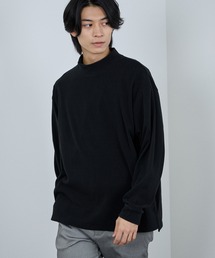 NAVY MAC-HEAT シルキータッチモックネック