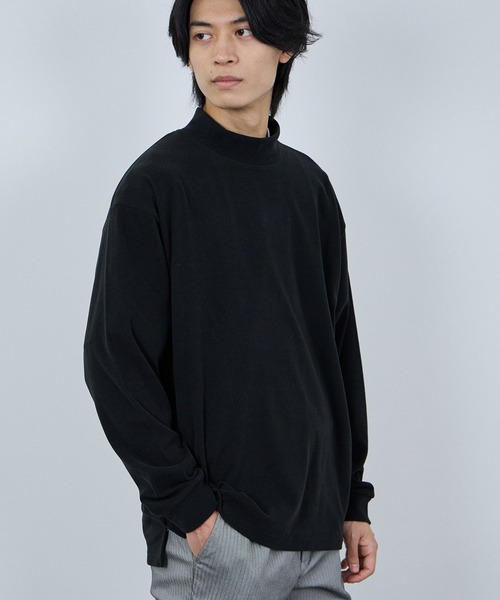 NAVY（ネイビー）の「NAVY MAC-HEAT シルキータッチモックネック（Tシャツ/カットソー・メンズ・ベージュ/グレー/オフホワイト/ブラック・L/M/S/XL）」の6枚目の写真
