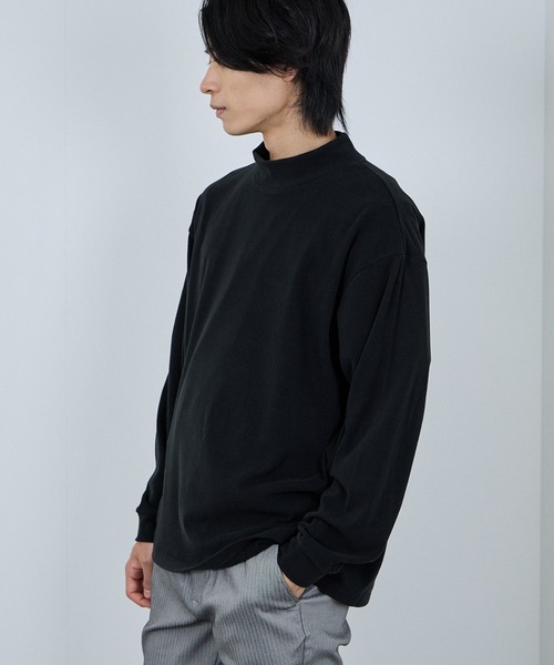 NAVY（ネイビー）の「NAVY MAC-HEAT シルキータッチモックネック（Tシャツ/カットソー・メンズ・ベージュ/グレー/オフホワイト/ブラック・L/M/S/XL）」の7枚目の写真