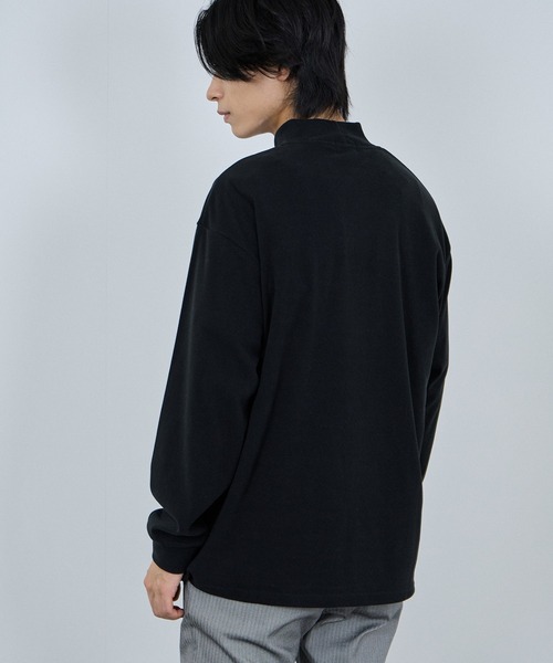 NAVY（ネイビー）の「NAVY MAC-HEAT シルキータッチモックネック（Tシャツ/カットソー・メンズ・ベージュ/グレー/オフホワイト/ブラック・L/M/S/XL）」の10枚目の写真