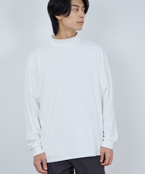 NAVY（ネイビー）の「NAVY MAC-HEAT シルキータッチモックネック（Tシャツ/カットソー・メンズ・ベージュ/グレー/オフホワイト/ブラック・L/M/S/XL）」の12枚目の写真