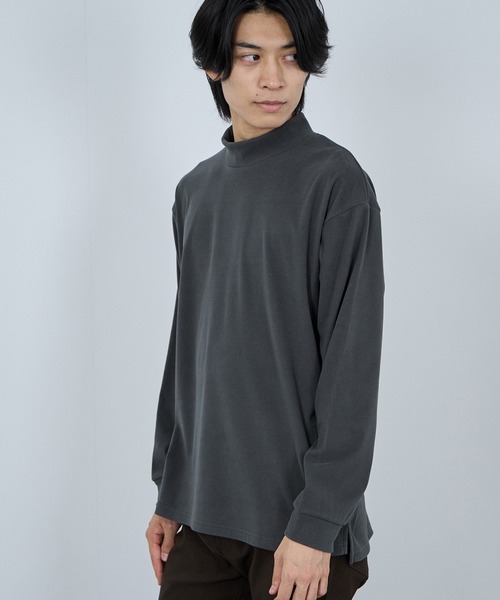 NAVY（ネイビー）の「NAVY MAC-HEAT シルキータッチモックネック（Tシャツ/カットソー・メンズ・ベージュ/グレー/オフホワイト/ブラック・L/M/S/XL）」の14枚目の写真