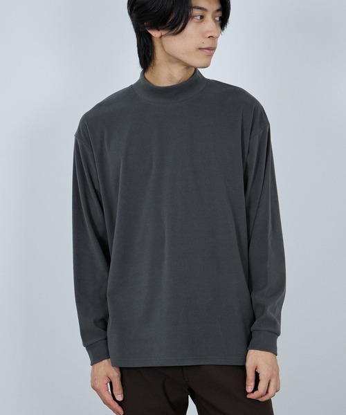 NAVY（ネイビー）の「NAVY MAC-HEAT シルキータッチモックネック（Tシャツ/カットソー・メンズ・ベージュ/グレー/オフホワイト/ブラック・L/M/S/XL）」の13枚目の写真