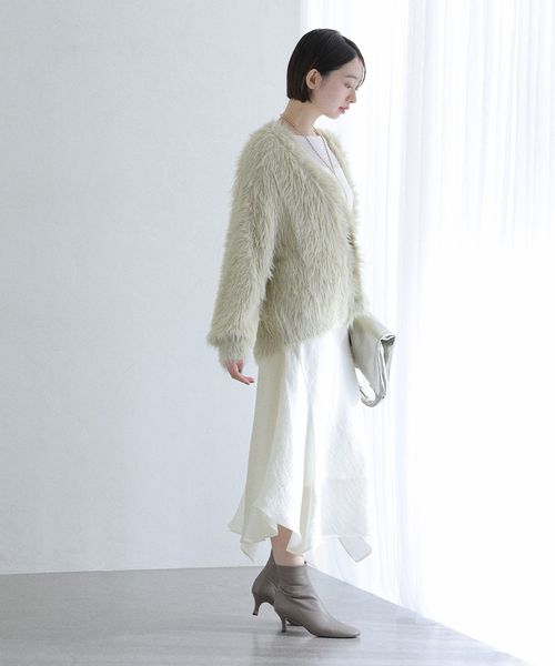 La TOTALITE(ラトータリテ)の「ラッフルシアーミディスカート(スカート・レディース・アイボリー/ブラウン・36/38)」の21枚目の写真