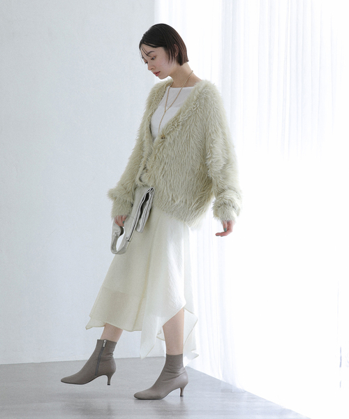 La TOTALITE(ラトータリテ)の「ラッフルシアーミディスカート(スカート・レディース・アイボリー/ブラウン・36/38)」の22枚目の写真