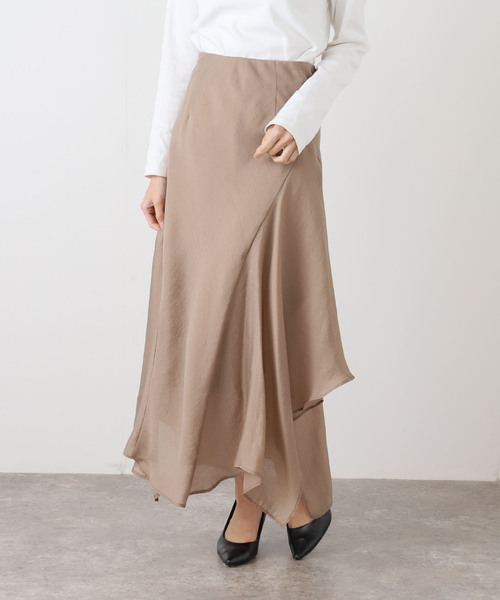 La TOTALITE(ラトータリテ)の「ラッフルシアーミディスカート(スカート・レディース・アイボリー/ブラウン・36/38)」の17枚目の写真