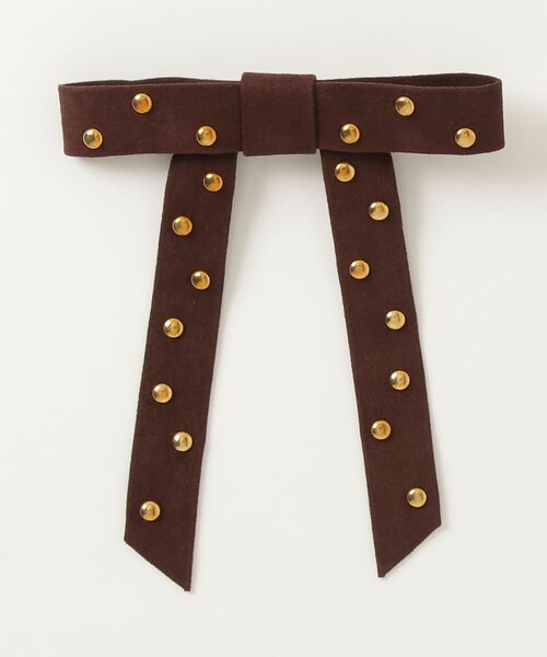 Leather Ribbon barrette / レザーバレッタ（バレッタ/ヘアクリップ