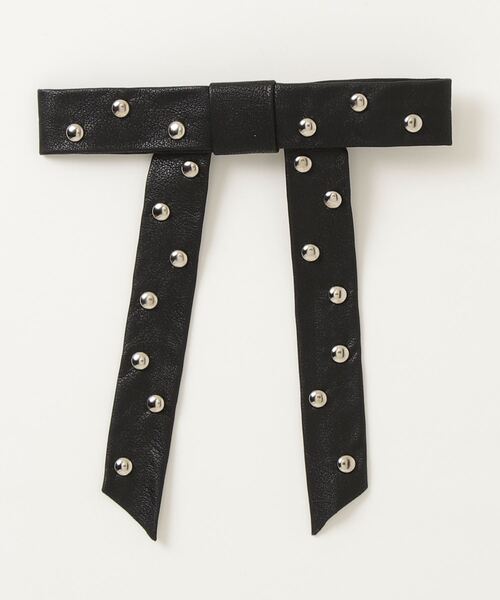 Leather Ribbon barrette / レザーバレッタ（バレッタ/ヘアクリップ
