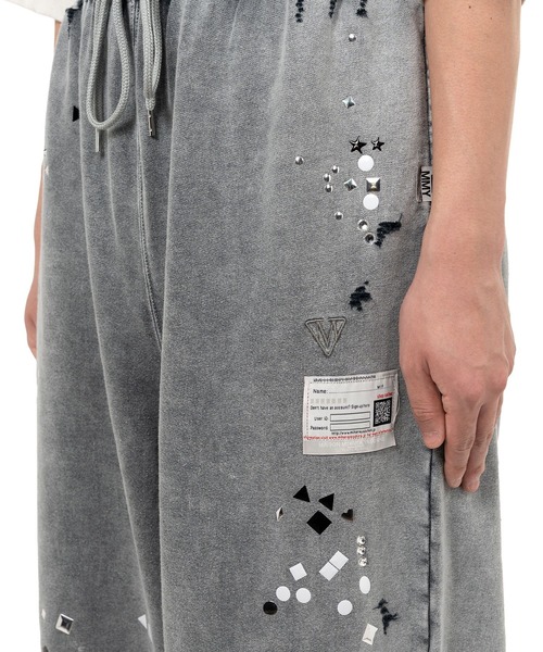 Maison MIHARA YASUHIRO(メゾンミハラヤスヒロ)の「【MIHARAYASUHIRO/ミハラヤスヒロ】EMBELLISHED BLEACHED PANTS(スウェットパンツ・メンズ・グレー/ブラック・46)」の14枚目の写真