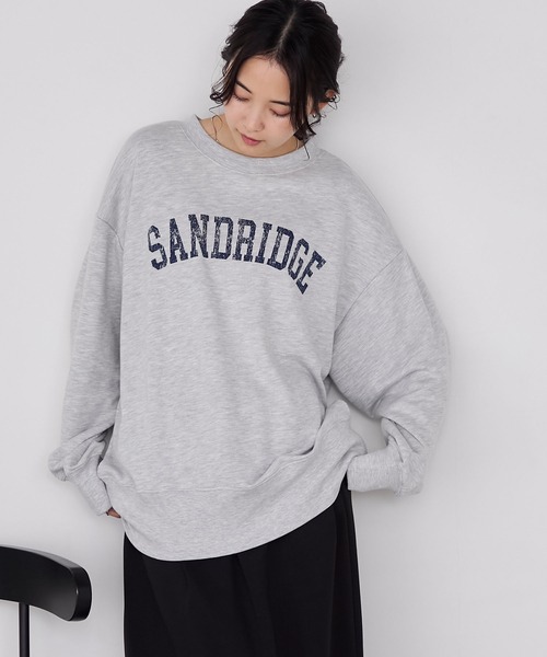 forksy.】ヴィンテージライクロゴプリントオーバーサイズスウェット