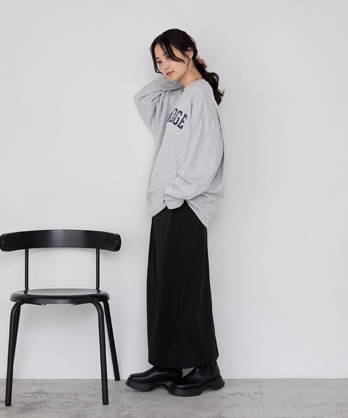 forksy.（フォルクシー）の「【forksy.】ヴィンテージライクロゴプリントオーバーサイズスウェット（スウェット・レディース・ブラック/ブラウン/ライトグレー/ナチュラル/チャコールグレー・FREE）」の12枚目の写真