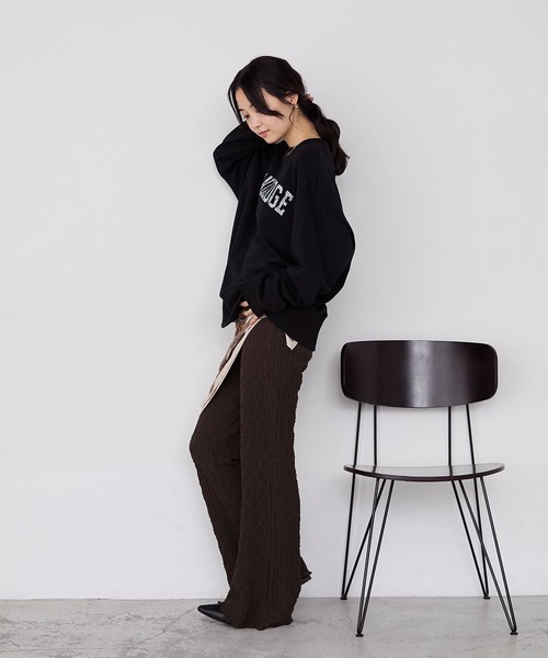 forksy.（フォルクシー）の「【forksy.】ヴィンテージライクロゴプリントオーバーサイズスウェット（スウェット・レディース・ブラック/ブラウン/ライトグレー/ナチュラル/チャコールグレー・FREE）」の21枚目の写真