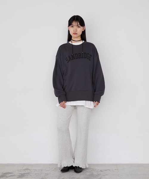forksy.】ヴィンテージライクロゴプリントオーバーサイズスウェット