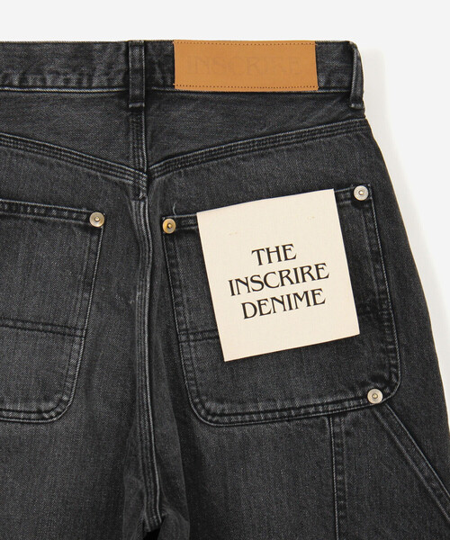 INSCRIRE | ブラックデニム ダブルニーパンツ WOMEN（デニムパンツ