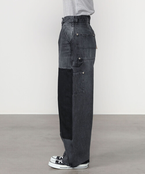 お値下げしました♡HELLO LUPO ブラックデニム 2 INSCRIRE | ブラックデニム ダブルニーパンツ WOMEN（デニムパンツ