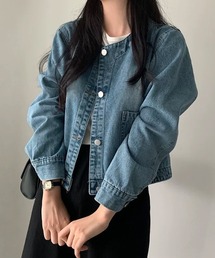 80s 90s y2k ハイネック デニムジャケット カバーオール 90年代 FADED GLORY 変形デニムジャケット スウェット×デニムパーカー