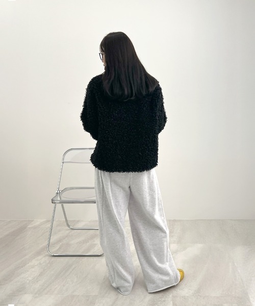 Futier land（フューティアランド）の「【4色展開 / 風通し防止】プードルファージャケット（ブルゾン・レディース・アイボリー/ブラック/ブラウン/ベージュ・MEDIUM/LARGE）」の19枚目の写真