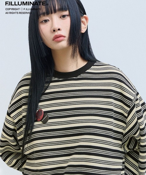 F.ILLUMINATE(フィルミネイト)の「【UNISEX】Filluminate/Monoボーダープルオーバー(Tシャツ/カットソー・レディース・ブラック/ブラウン・MEDIUM/SMALL)」の6枚目の写真