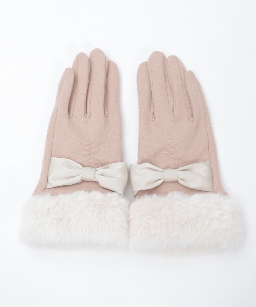 axes femme（アクシーズファム）の「配色サテンリボンファー手袋（手袋・レディース・ブラウン/ベージュ/ブラック・FREE）」の12枚目の写真