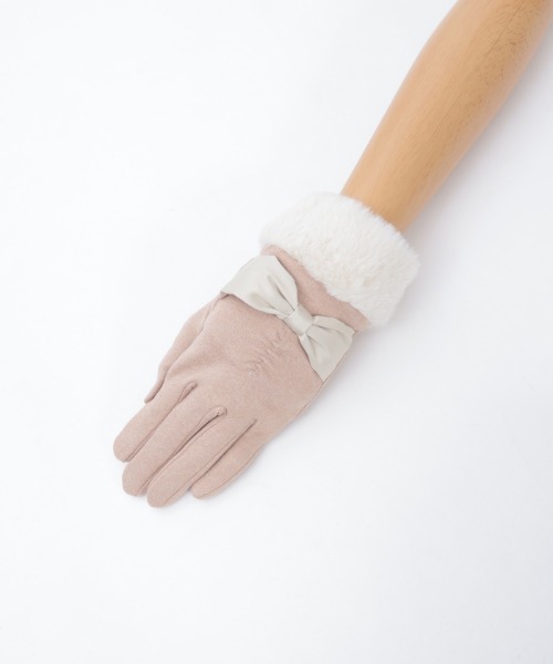 axes femme（アクシーズファム）の「配色サテンリボンファー手袋（手袋・レディース・ブラウン/ベージュ/ブラック・FREE）」の18枚目の写真