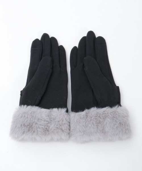 axes femme（アクシーズファム）の「配色サテンリボンファー手袋（手袋・レディース・ブラウン/ベージュ/ブラック・FREE）」の21枚目の写真