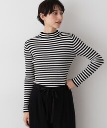 【洗える】リブタートルネックニット