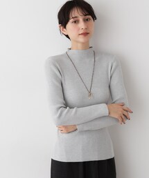 【洗える】リブタートルネックニット