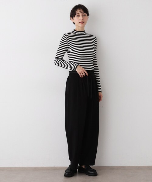 Dessin（デッサン）の「【洗える】リブタートルネックニット（ニット/セーター・レディース・ライトグレー/ブラック/ボルドー/ホワイト系/ブラック系・01/02/03）」の12枚目の写真