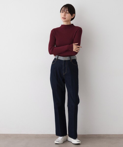 Dessin（デッサン）の「【洗える】リブタートルネックニット（ニット/セーター・レディース・ライトグレー/ブラック/ボルドー/ホワイト系/ブラック系・01/02/03）」の16枚目の写真