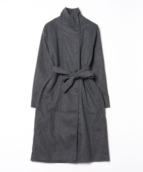 FREE STYLISTS(フリー スタイリスト)の「YUGA_YGMC Stand-collar single-breasted wool coat(ノーカラーコート・レディース・ブラウン/キャメル/グレー/ブラック・FREE)」の13枚目の写真