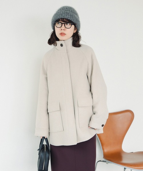 SAGA MINKミンク クリーム色 スタンドカラー スタンドカラー コート（その他アウター）｜B:MING by BEAMS